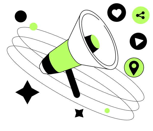 Digital Marketing Megaphone Illustration